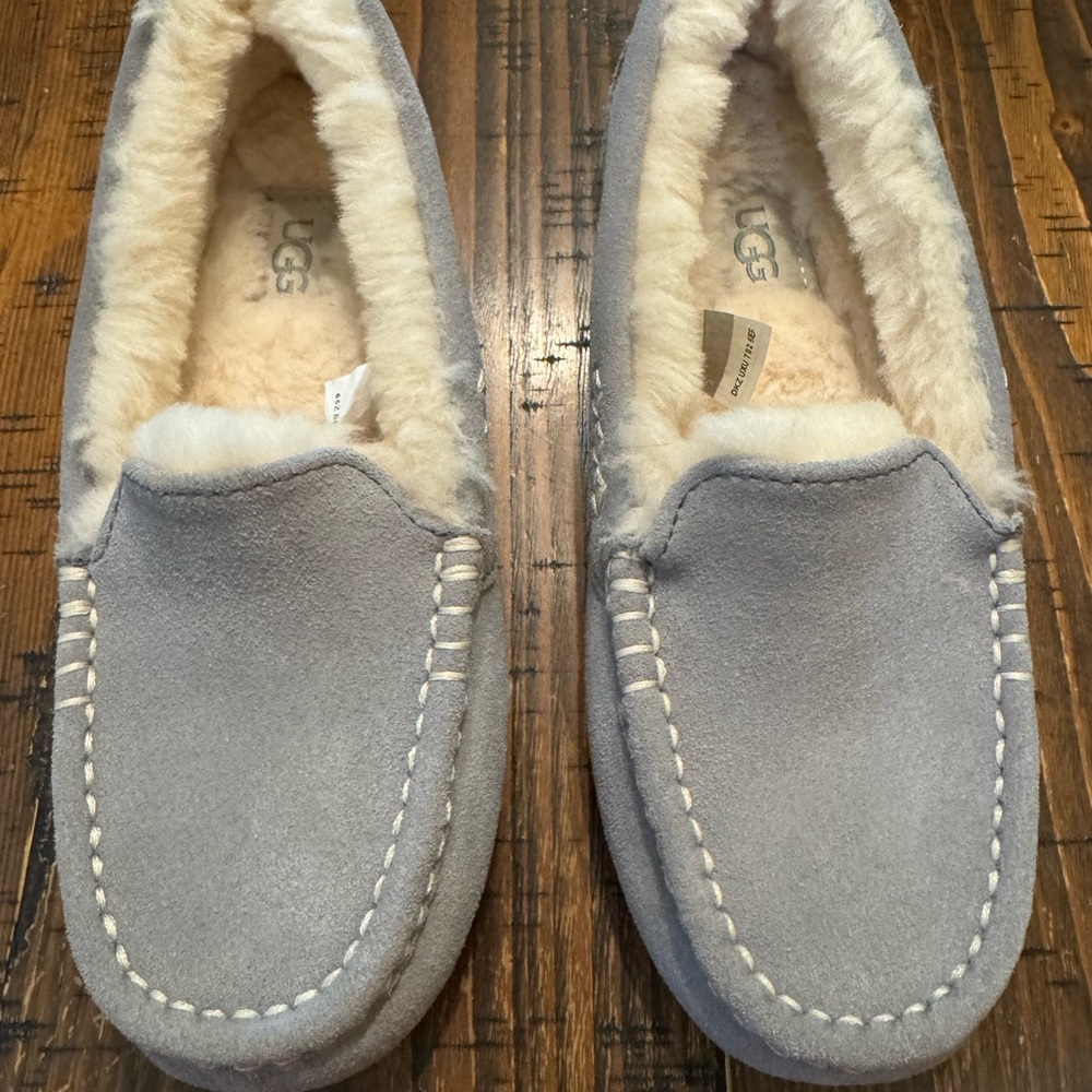 UGG Light Gray Suede Moccasins